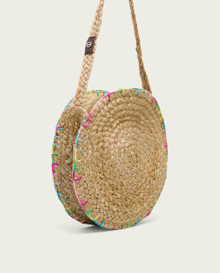BOLSO REDONDO YUTE NATURAL MULTICOLOR PORTIXOL