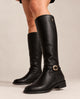 BOTAS ALTAS DE PIEL CON CREMALLERA JARA NEGRO
