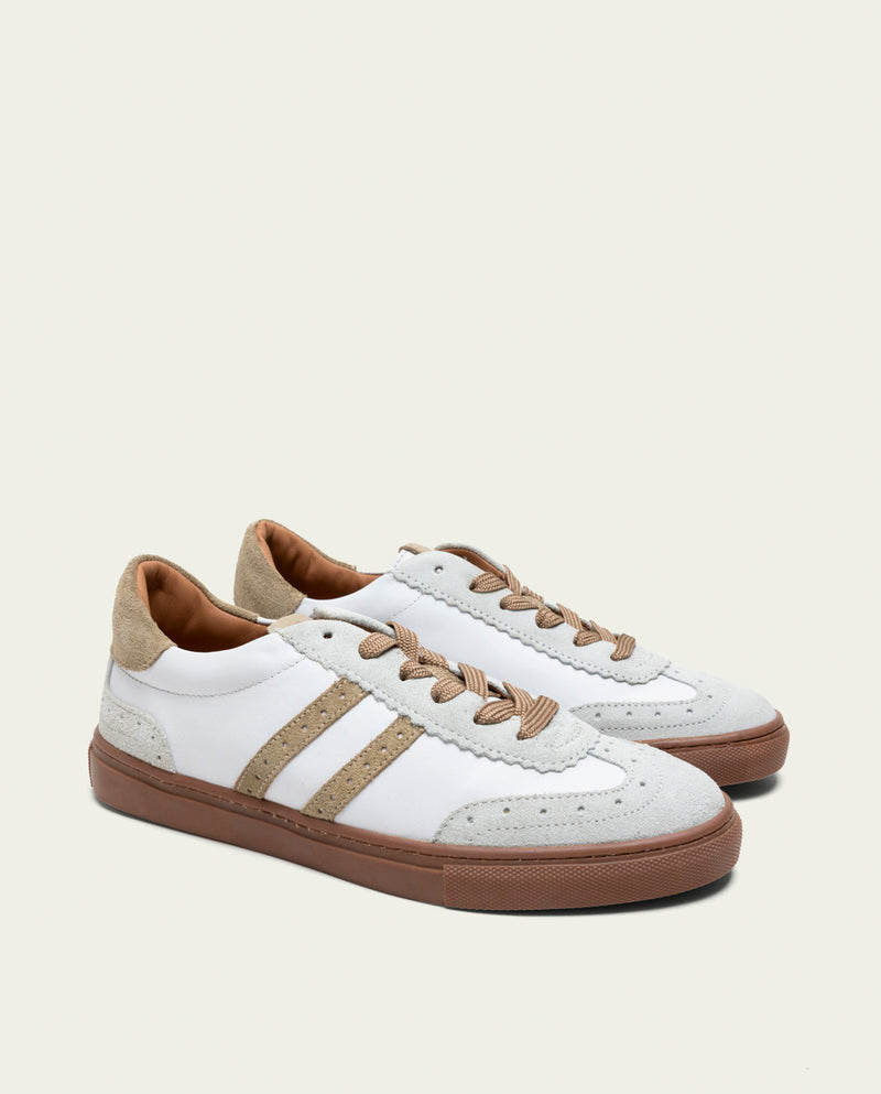 SNEAKERS DEPORTIVAS PIEL BLANCO Y BEIGE LONDRES