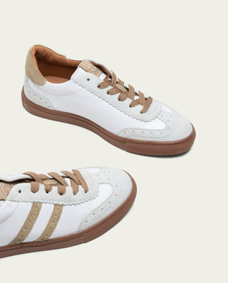SNEAKERS DEPORTIVAS PIEL BLANCO Y BEIGE LONDRES