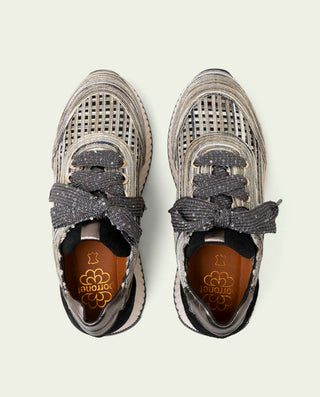 DEPORTIVA CALADA DE PIEL Y TEXTIL INÉS NEGRO