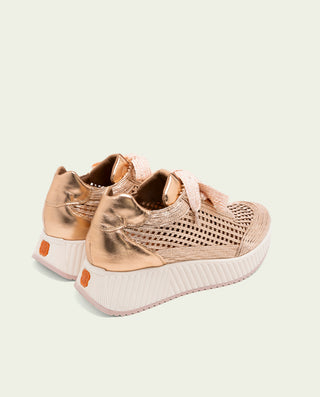 DEPORTIVA CALADA DE PIEL Y TEXTIL INÉS ROSÉ