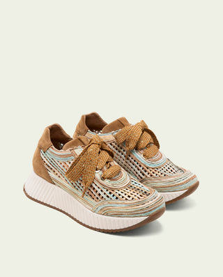 DEPORTIVA CALADA DE PIEL Y TEXTIL INÉS CUERO