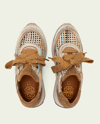 DEPORTIVA CALADA DE PIEL Y TEXTIL INÉS CUERO