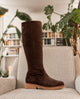 BOTAS ALTAS DE PIEL CON CREMALLERA INÉS MOKA