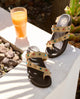 Sandalia plana de piel tachuelas Hannah Camel