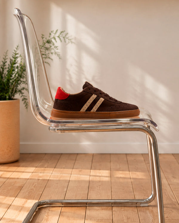 SNEAKERS DEPORTIVAS SERRAJE MOKA BEIGE ROJO GRETA