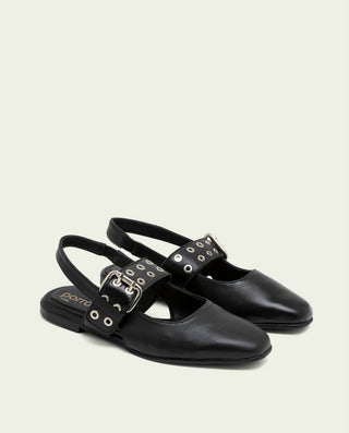 BAILARINAS PLANAS DE TERCIOPELO VANESA NEGRO