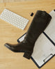 BOTAS DE PIEL DE TACÓN CON CREMALLERA OLIVIA NEGRO