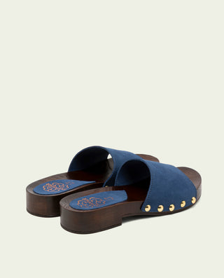 Sandalia piel tacón Valeria azul