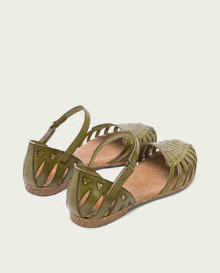 SANDALIA PLANA PIEL KAKI ÁFRICA