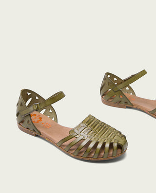 SANDALIA PLANA PIEL KAKI ÁFRICA