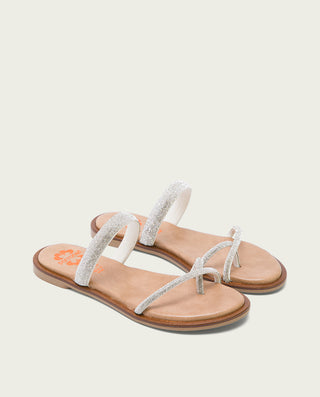 SANDALIA PLANA PLATA ARIEL