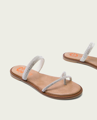 SANDALIA PLANA PLATA ARIEL