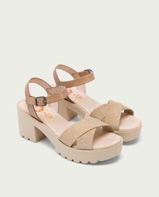 SANDALIA TACON MEDIO TAUPE ARENA ANNA