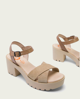 SANDALIA TACON MEDIO TAUPE ARENA ANNA