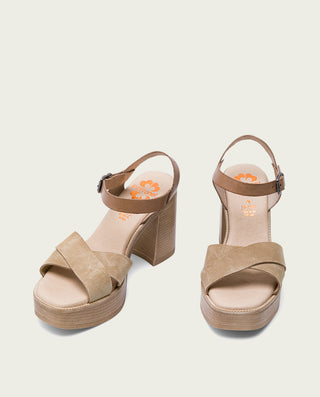 SANDALIA TACON ALTO TAUPE ARENA ALICE