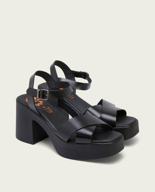 SANDALIA PIEL TACÓN ZOE NEGRO