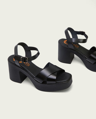SANDALIA PIEL TACÓN ZOE NEGRO