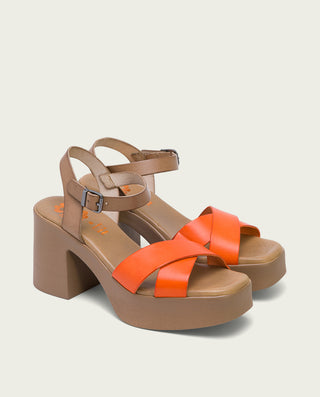 SANDALIA PIEL NARANJA ZOE
