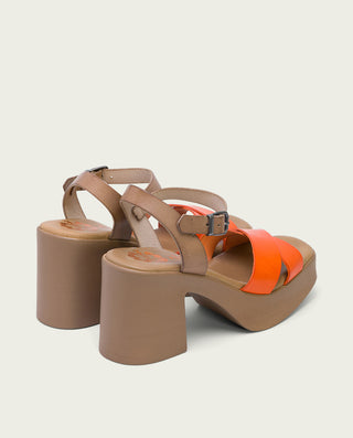 SANDALIA PIEL NARANJA ZOE
