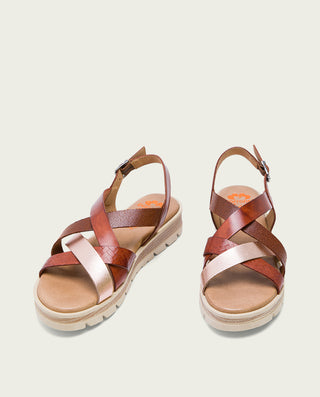 SANDALIA CUÑA PIEL CUERO ROSE BERNIE