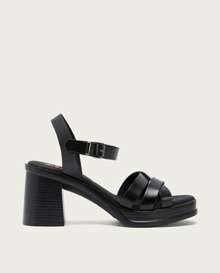 SANDALIA TACON MEDIO DE PIEL NEGRO NICOLE