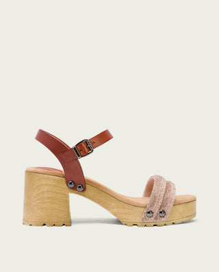 SANDALIA TACON MEDIO CUERO ROSE SERENA