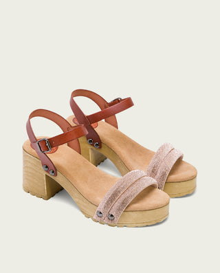 SANDALIA TACON MEDIO CUERO ROSE SERENA