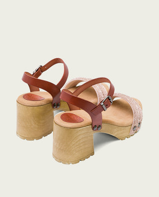 SANDALIA TACON MEDIO CUERO ROSE SERENA