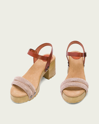 SANDALIA TACON MEDIO CUERO ROSE SERENA