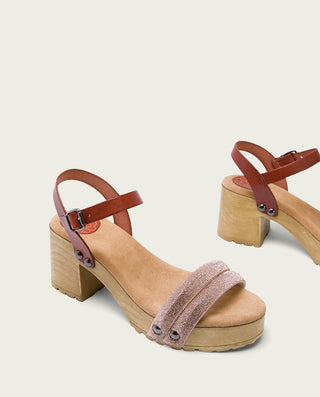 SANDALIA TACON MEDIO CUERO ROSE SERENA