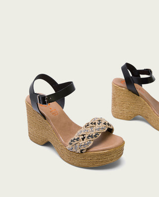 SANDALIA TACON ALTO NEGRO MARIEL