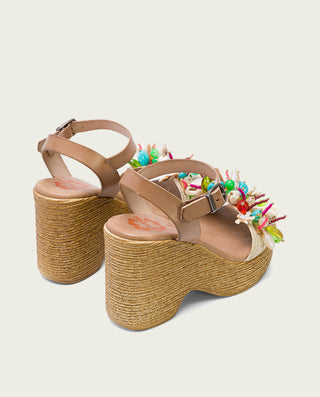 SANDALIA TACON ALTO TAUPE MIRTA
