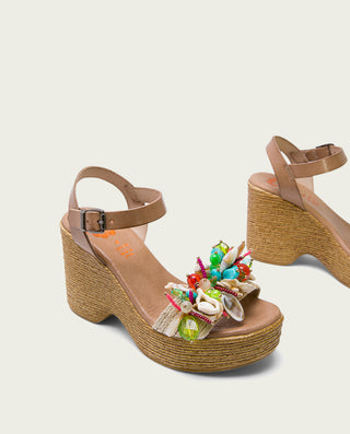 SANDALIA TACON ALTO TAUPE MIRTA